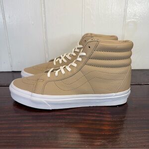 Vans Sk8-Hi Leather High-Top Sneakers Tan / Beige – Women’s 10 / Men’s 8.5